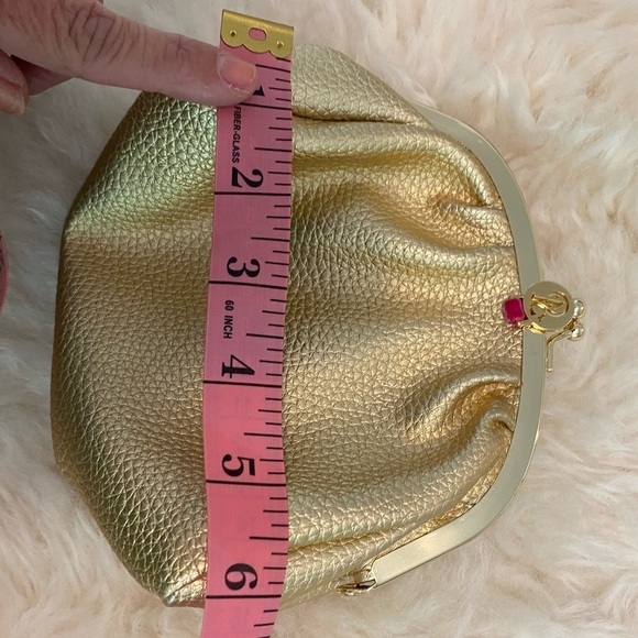 Victoria’s Secret Kiss Lock Gold Pouch Case 5.5” x 6” x 2” - Picture 8 of 10